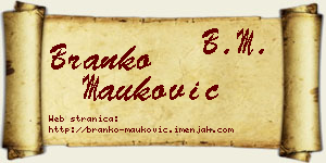 Branko Mauković vizit kartica